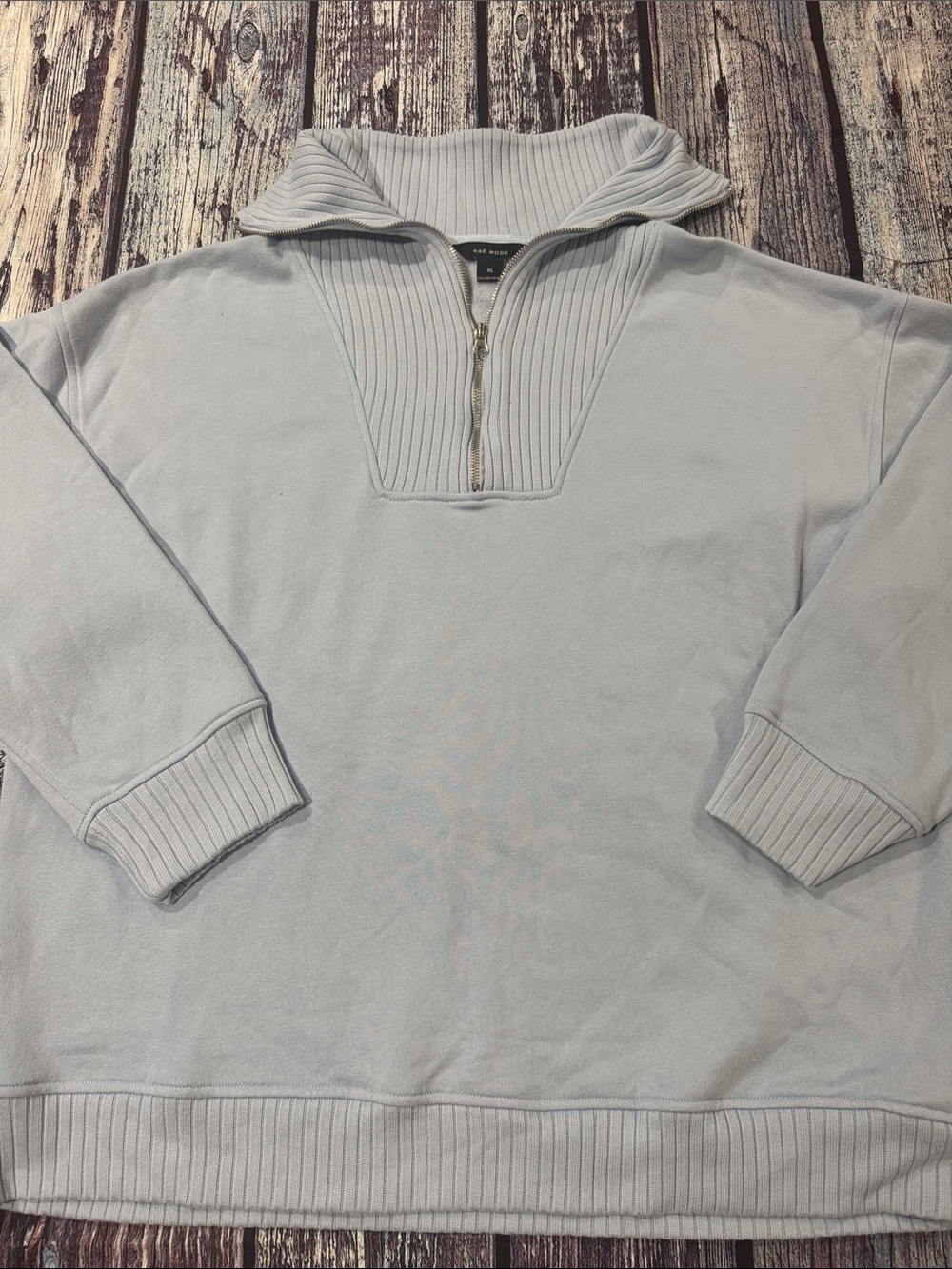 Rae Mode Women's Light Blue Quarter-Zip Sweatshirt
